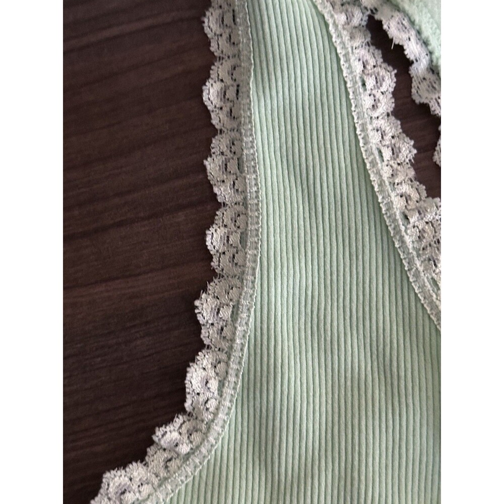 Vintage Womens Fitted Babydoll Top Size XL Elena Gilbert Y2K Preppy‎ Lace Ribbed - Picture 4 of 5